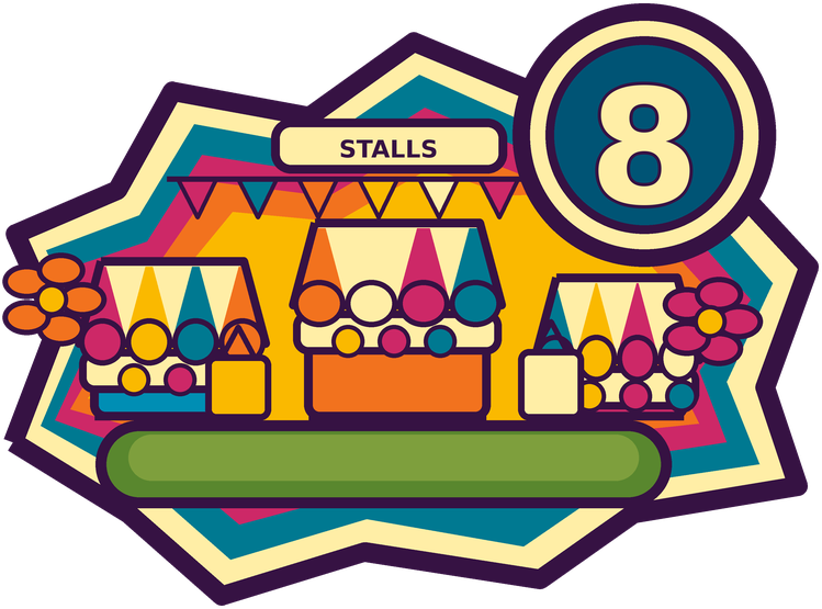 Trade stalls map icon.
